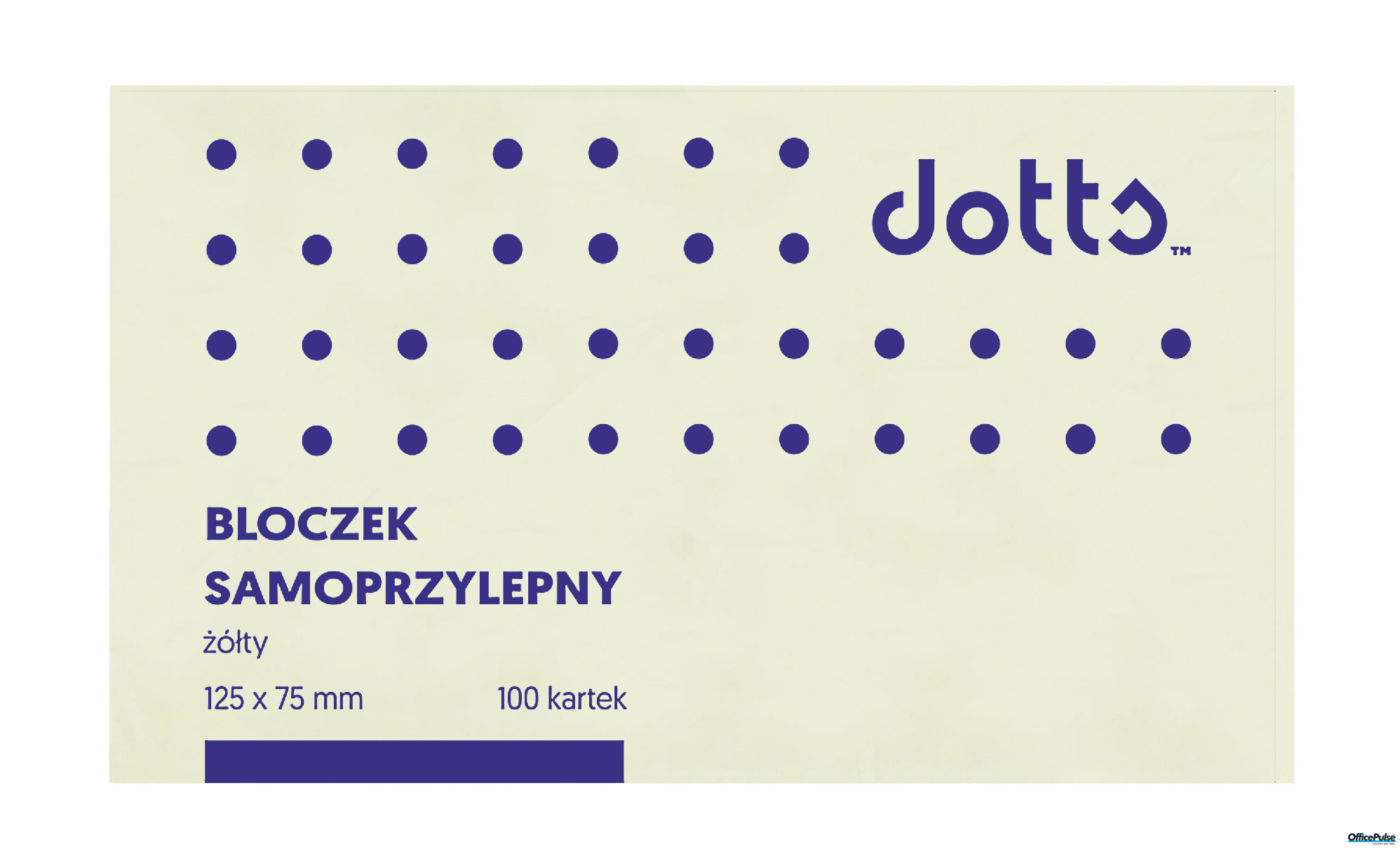 Bloczek samoprzylepny DATURA 75x125 żółty 100 kartek (NS125/75/D)