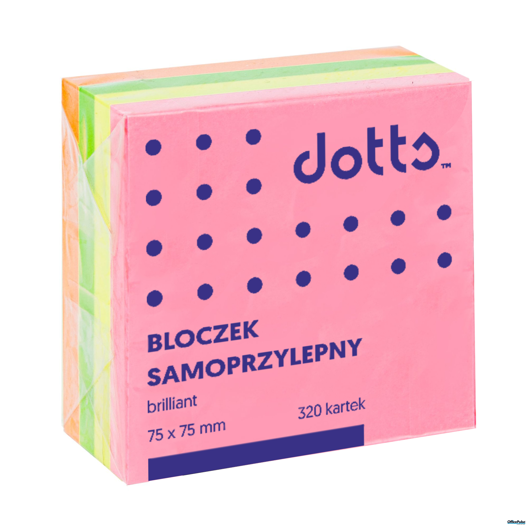 Kostka samoprzylepna DATURA 75x75 320 kartek intensywna NSKI/D