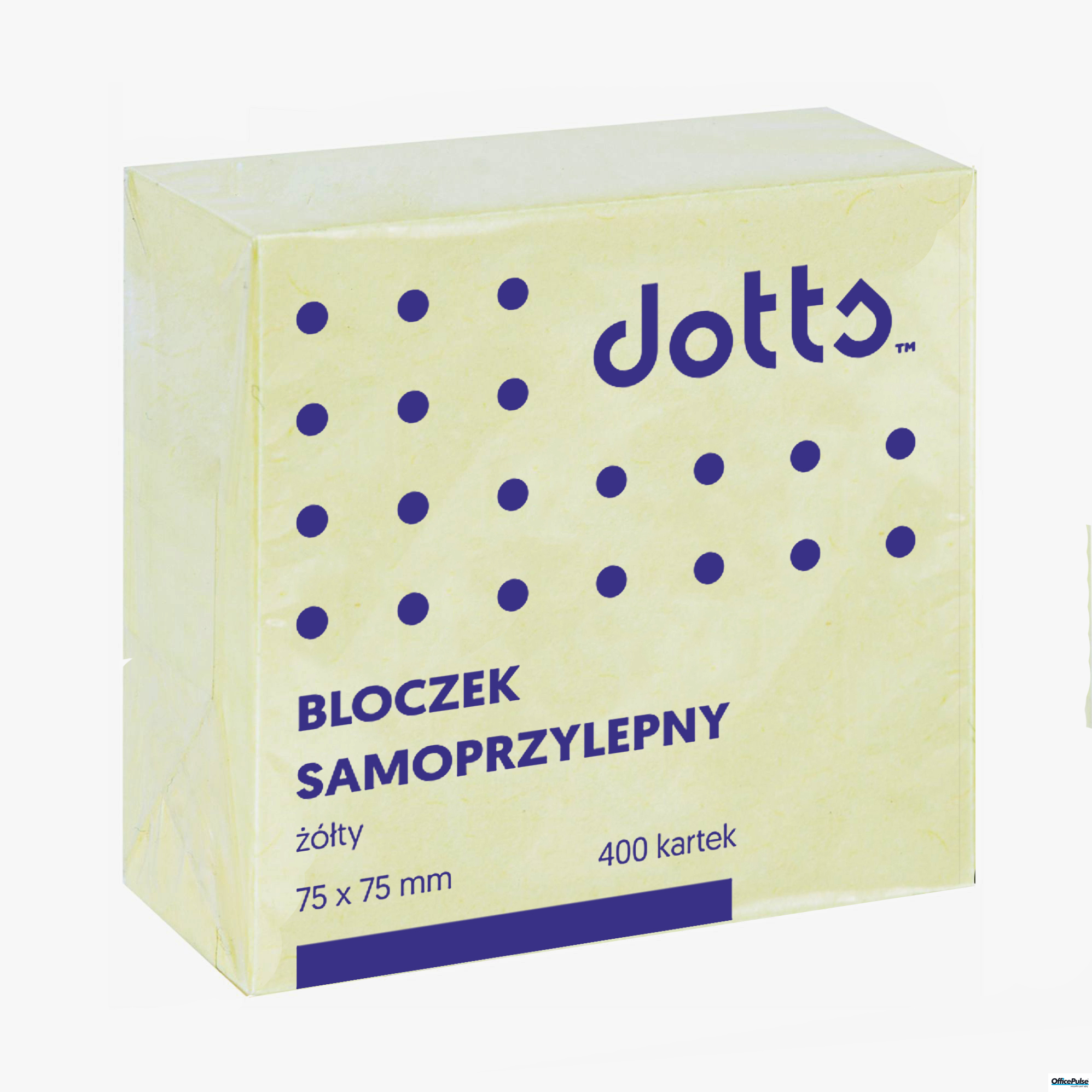 Kostka samoprzylepna DATURA 75x75 400 kartek żółta NSKZ/D