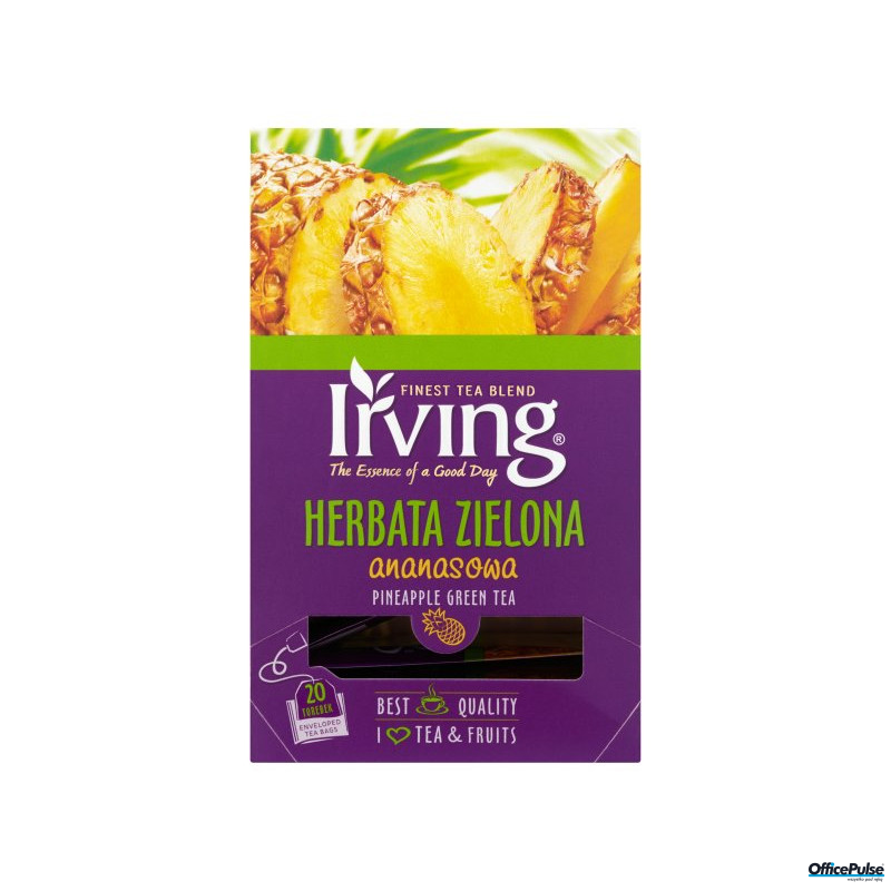 Herbata IRVING, zielona, ananas, 20 kopert