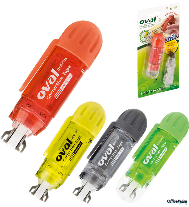 Korektor OVAL w taśmie 5mm x 6m - QJR-506 click + wkład