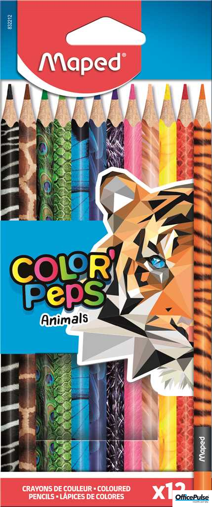 Kredki COLORPEPS ANIMALS trójkątne 12kolorów 832212 MAPED