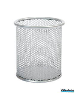 Kubek na długopisy DATURA siatka srebrny 98x91mm (wys.xśr.)