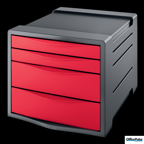 Pojemnik z 4 szufladami EUROPOST VIVIDA czerwony ESSELTE 623960