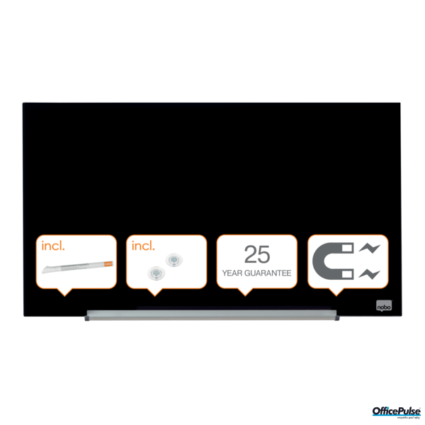 Tablica szklana NOBO Diamond czarna 677x381mm 1905179