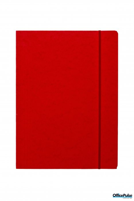 Teczka z gumką prostą DATURA A4 preszpan czerwona 390g