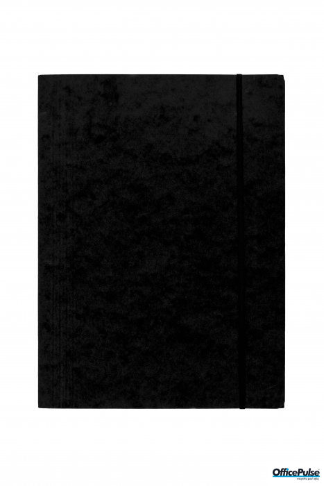 Teczka z gumką prostą DATURA A4 preszpan czarna 390g