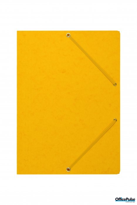 Teczka z gumką rogi DATURA A4 preszpan żółta 390g