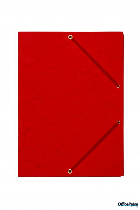 Teczka z gumką rogi DATURA A4 preszpan czerwona 390g