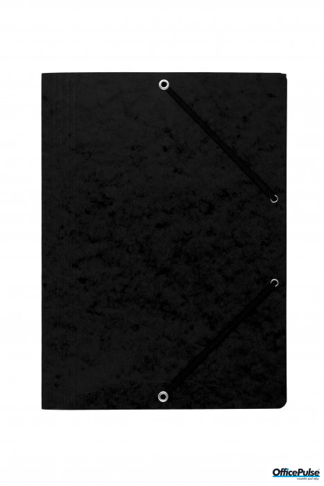 Teczka z gumką rogi DATURA A4 preszpan czarna 390g