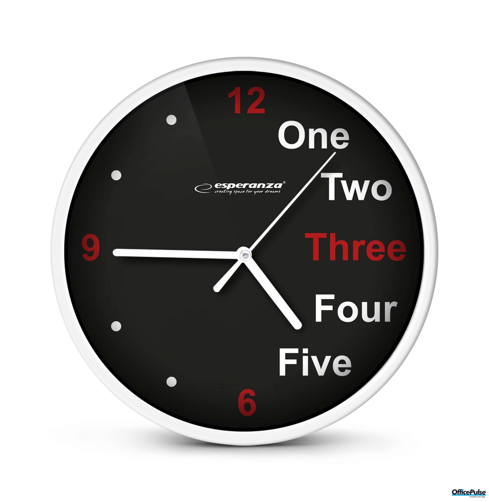 Zegar ścienny PRAGUE biały_____ ESPERANZA