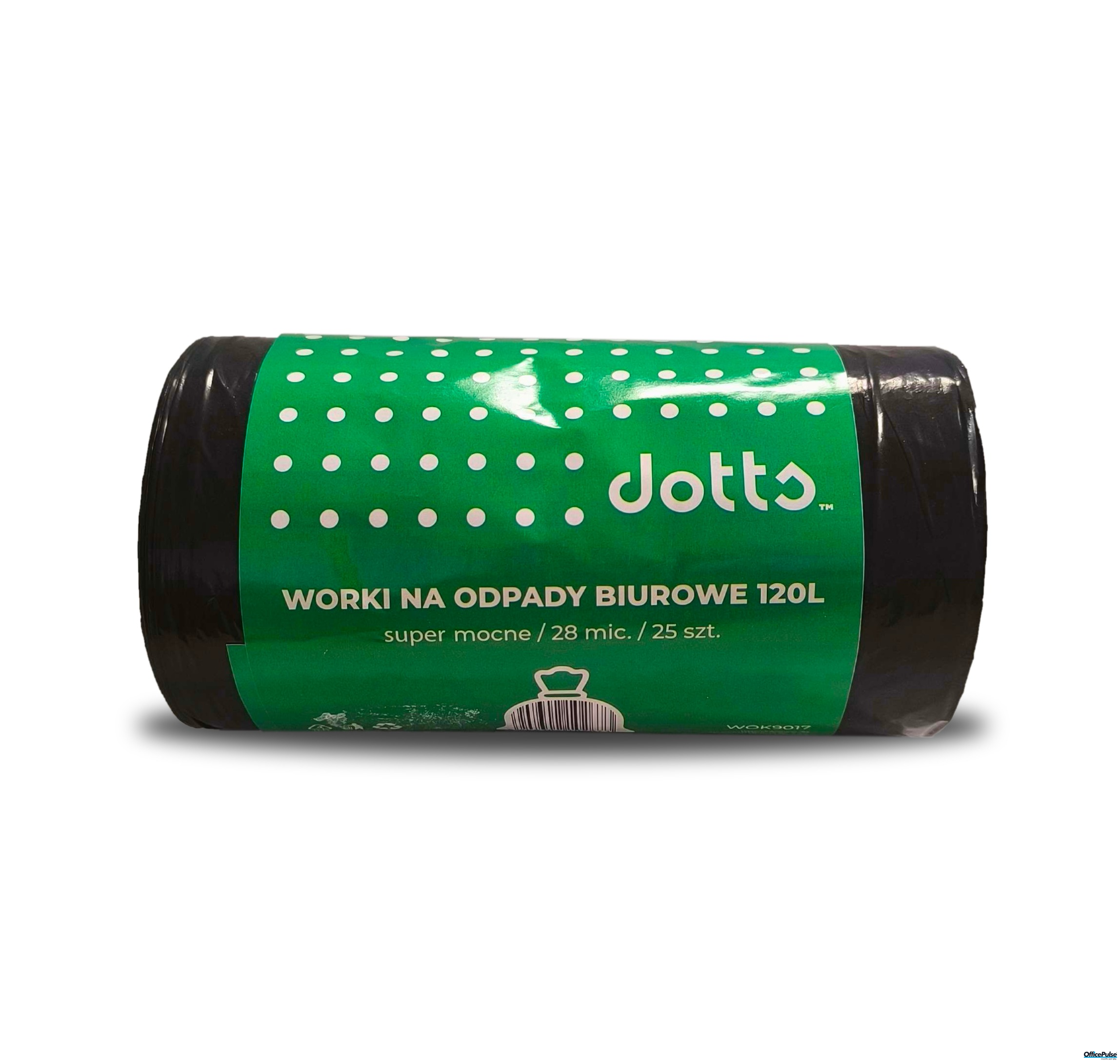 Worki na śmieci 120l 25szt. DOTTS mocne (LDPE) 28mic czarne