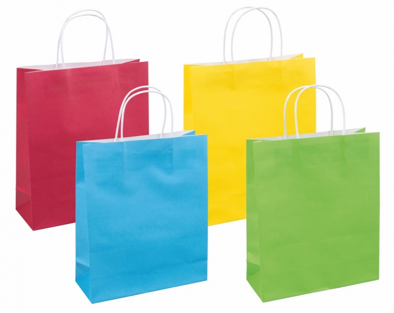 Torebka na prezenty DONAU HOME, papierowa, 25x30x10cm, całoroczna, jednolita, mix kolorów