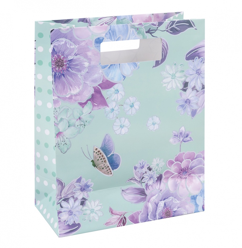 Torebka na prezenty DONAU HOME, laminowana, 26x32,5x10cm, całoroczna, z rączką, mix wzorów