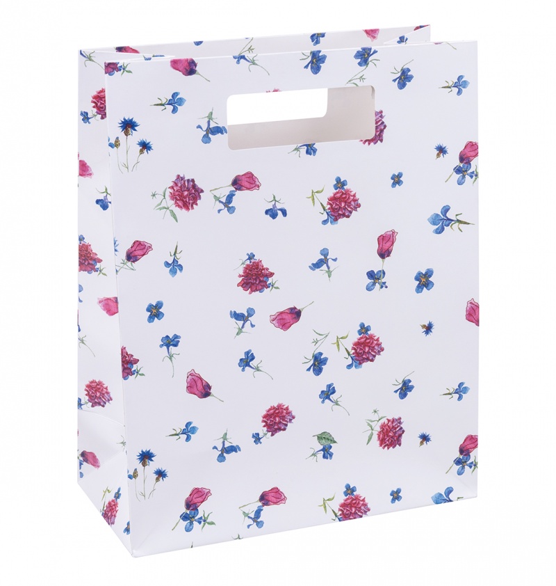 Torebka na prezenty DONAU HOME, laminowana, 26x32,5x10cm, całoroczna, z rączką, mix wzorów