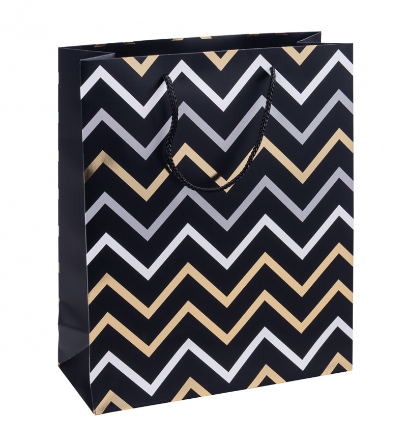 Torebka na prezenty DONAU HOME, laminowana, 25x30x10cm, całoroczna, sznurek, mix wzorów