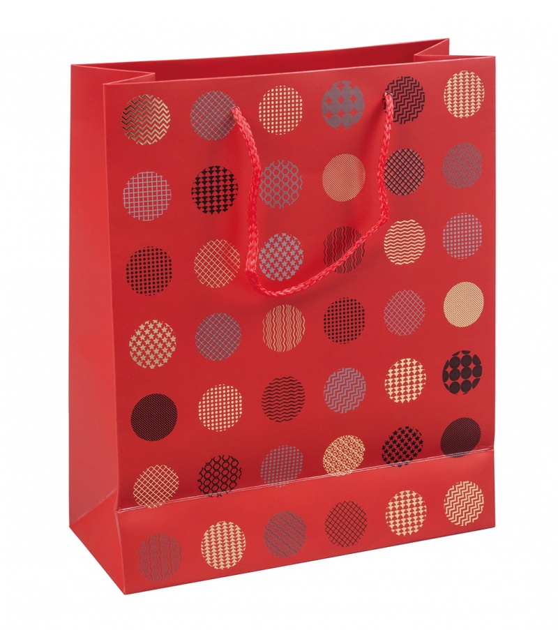 Torebka na prezenty DONAU HOME, laminowana, 25x30x10cm, całoroczna, sznurek, mix wzorów