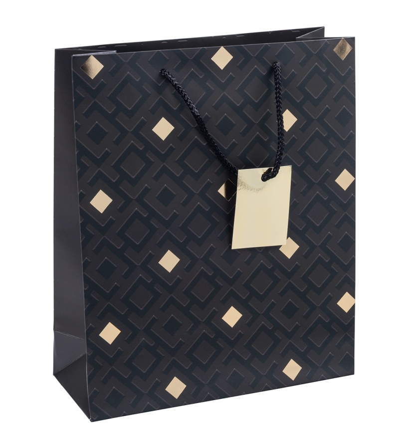 Torebka na prezenty DONAU HOME, laminowana, 25x30x10cm, całoroczna, sznurek, mix wzorów