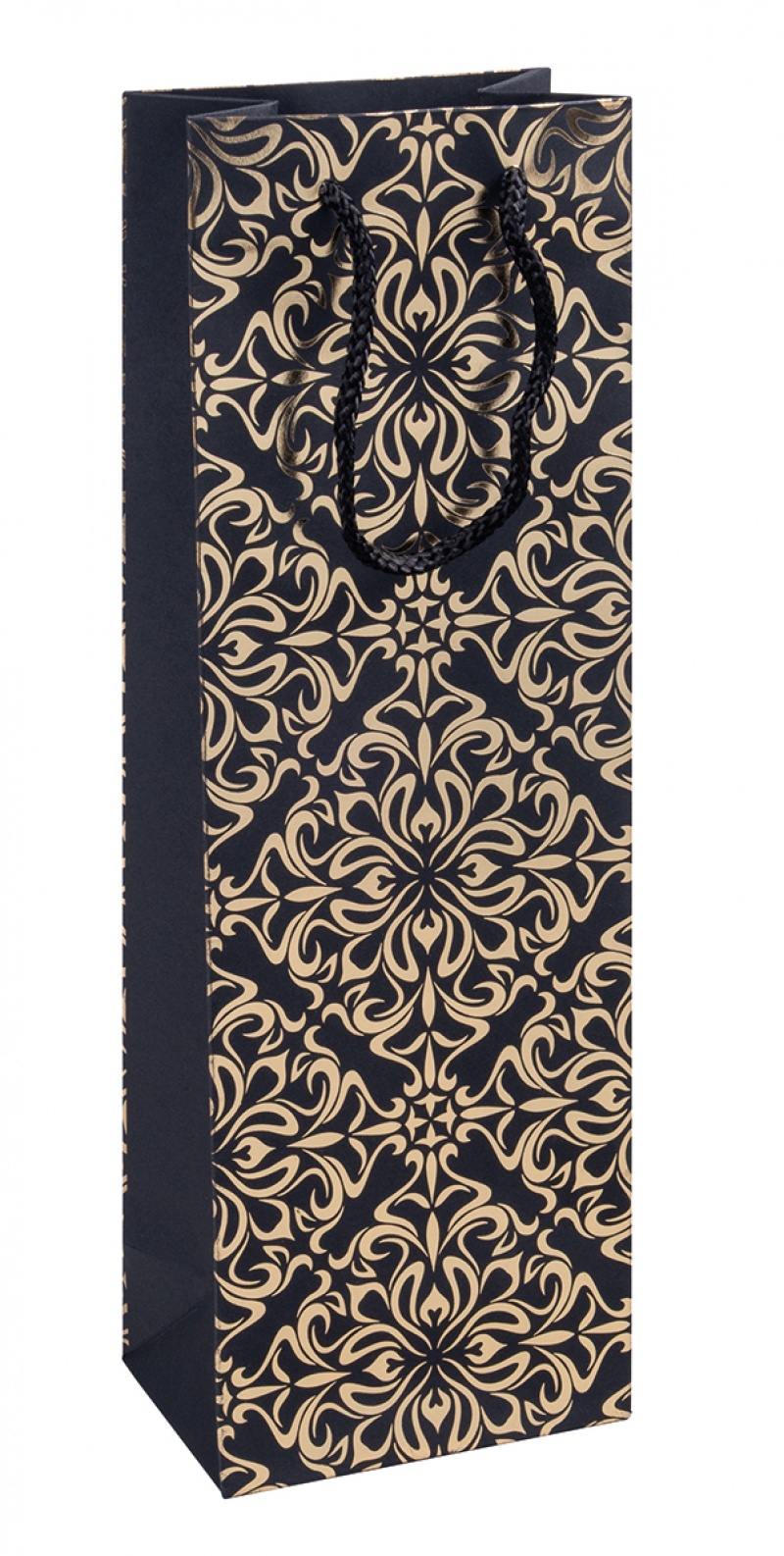 Torebka na alkohol DONAU HOME, laminowana, 12x35,5x8cm, całoroczna, sznurek, mix wzorów