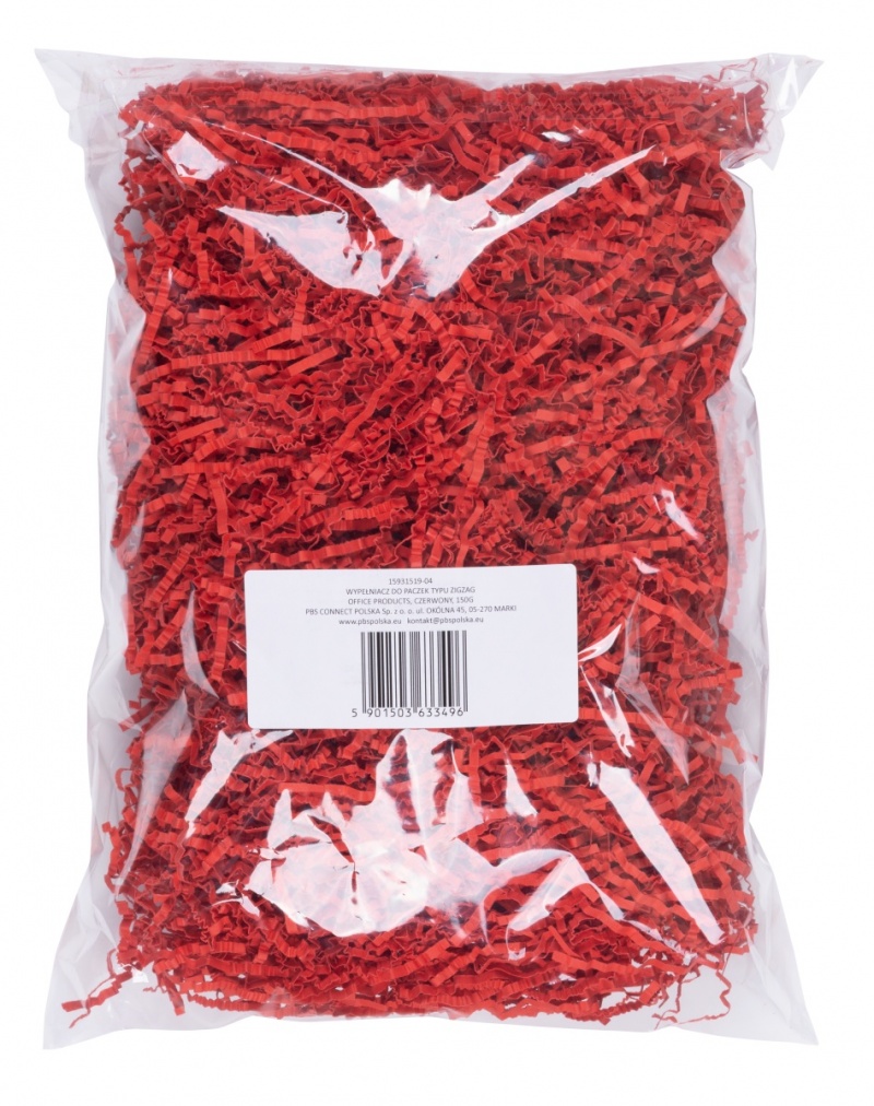 Wypełniacz do paczek OFFICE PRODUCTS, typ zigzag, 150g, czerwony