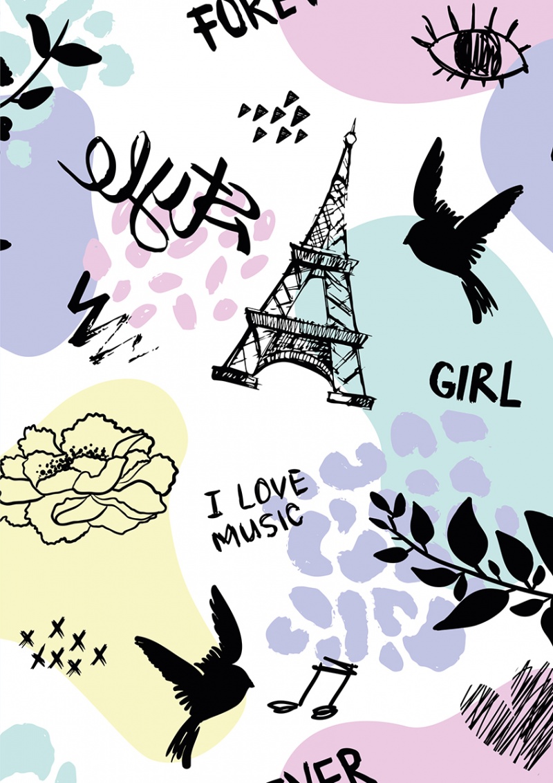 Zeszyt szkolny GIMBOO, A5, w 3 linie, 32 kart., 70gsm, mix wzorów