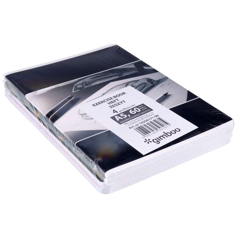 Zeszyt szkolny GIMBOO, A5, w kratkę, 60 kart., 70gsm, mix wzorów