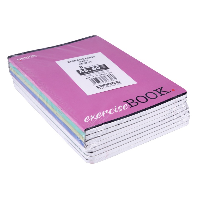 Zeszyt szkolny OFFICE PRODUCTS, A5, w linie, 60 kart., 60gsm, mix kolorów