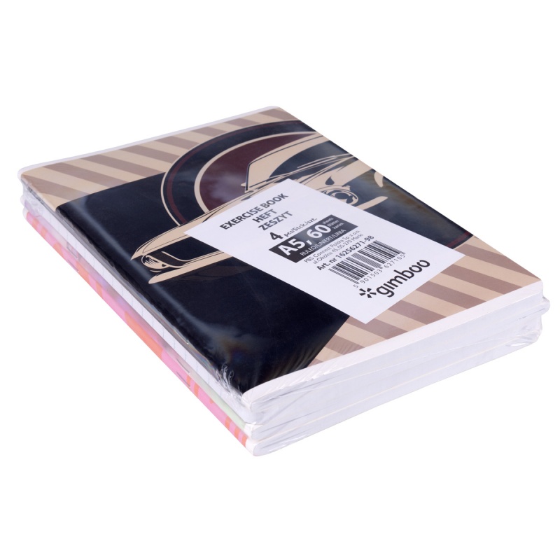 Zeszyt szkolny GIMBOO, A5, w linie, 60 kart., 70gsm, mix wzorów