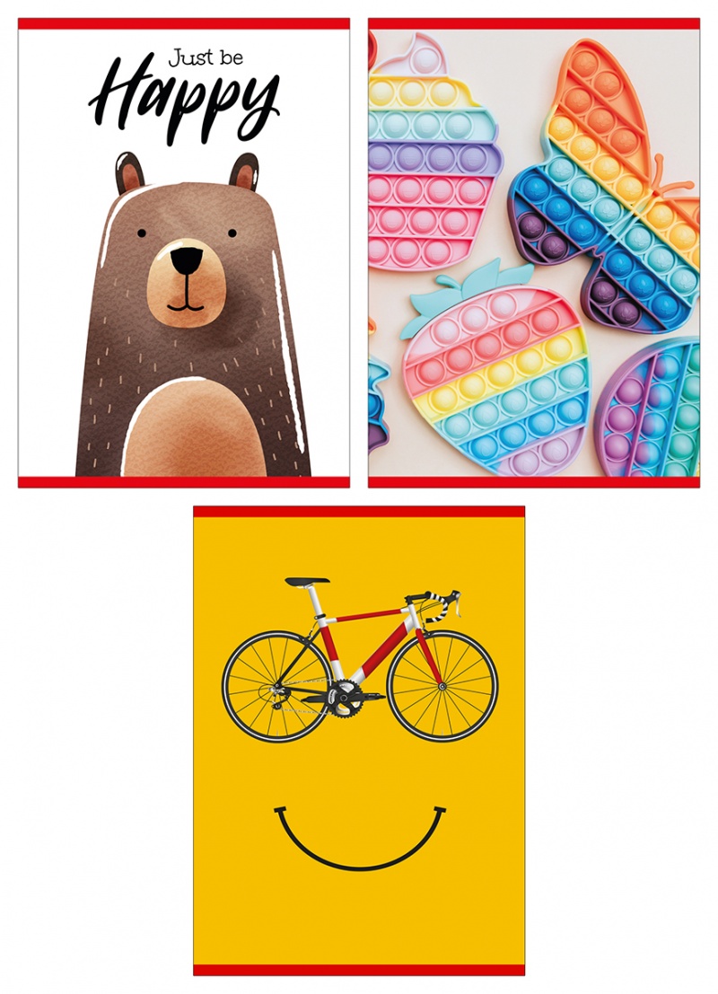 Zeszyt szkolny GIMBOO, A4, w 3 linie, 32 kart., 70gsm, mix wzorów