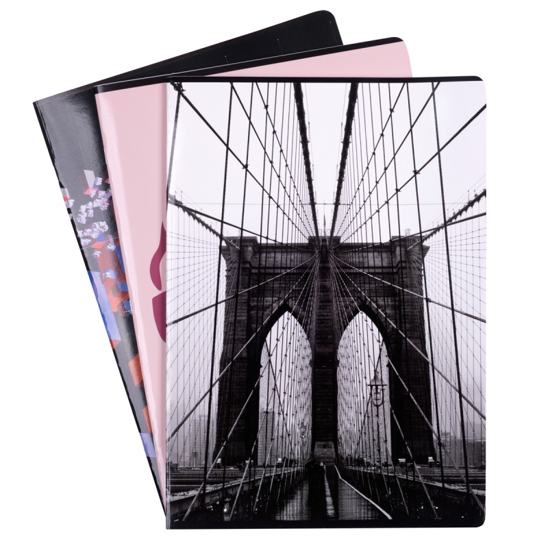 Zeszyt szkolny GIMBOO, A4, w linie, 60 kart., 70gsm, mix wzorów