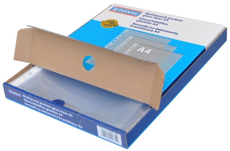Koszulki na dokumenty DONAU, PP, A4, krystal, 50mikr., 100szt.