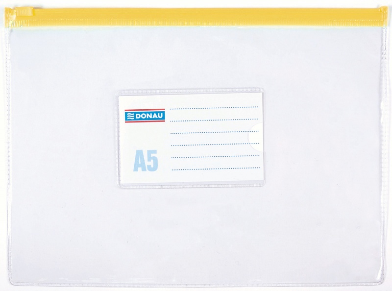 Torebka z suwakiem DONAU, PVC, A5, transparentna