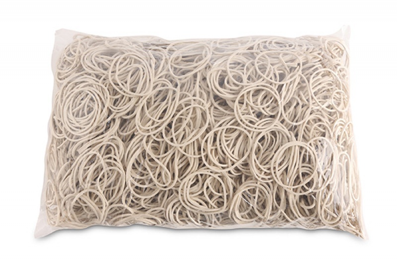 Gumki recepturki OFFICE PRODUCTS, średnica 40mm, 1,5x1,5mm, 60% kauczuku, 1000g, zgrzewka, białe