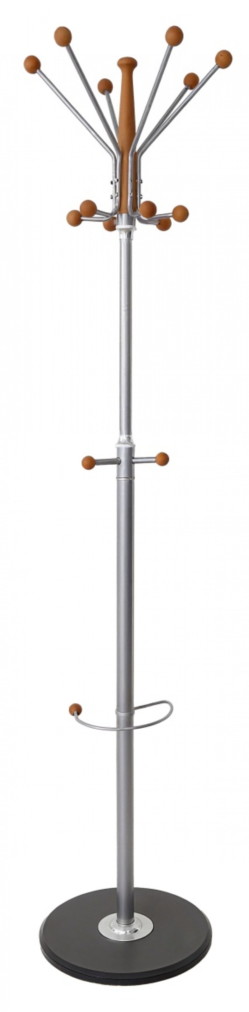 Wieszak na ubrania OFFICE PRODUCTS Goteborg, stojący, uch. na parasol, srebrny