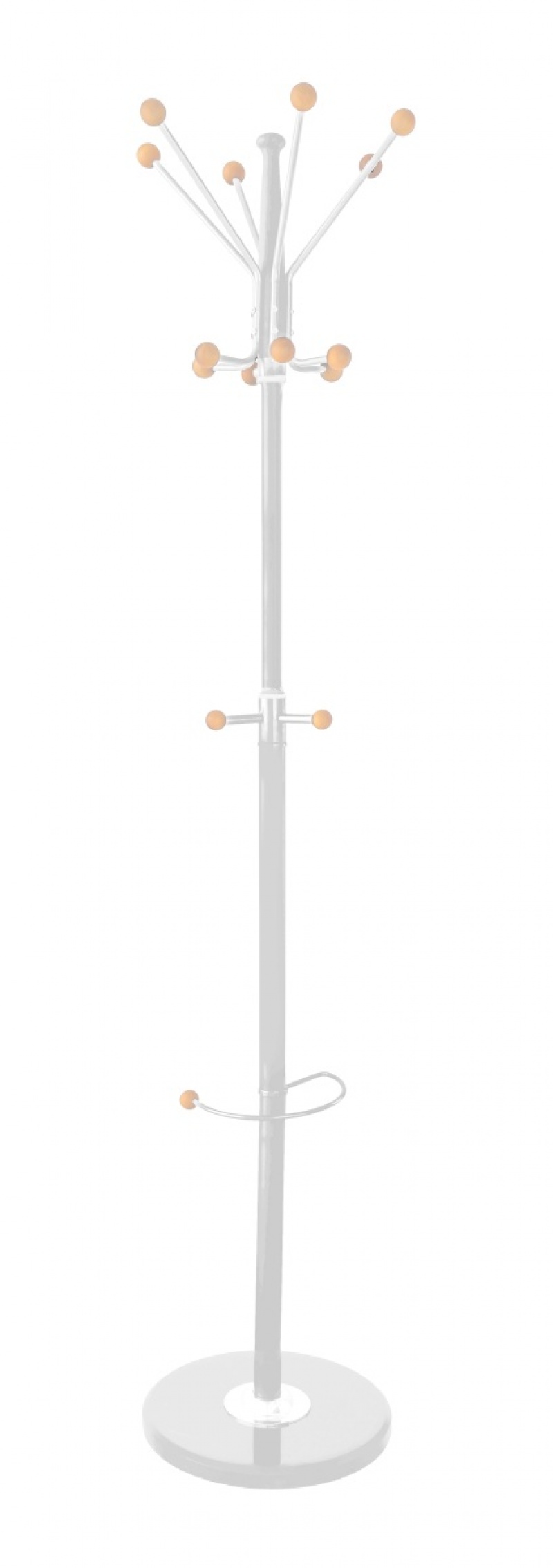 Wieszak na ubrania OFFICE PRODUCTS Goteborg, stojący, uch. na parasol, srebrny