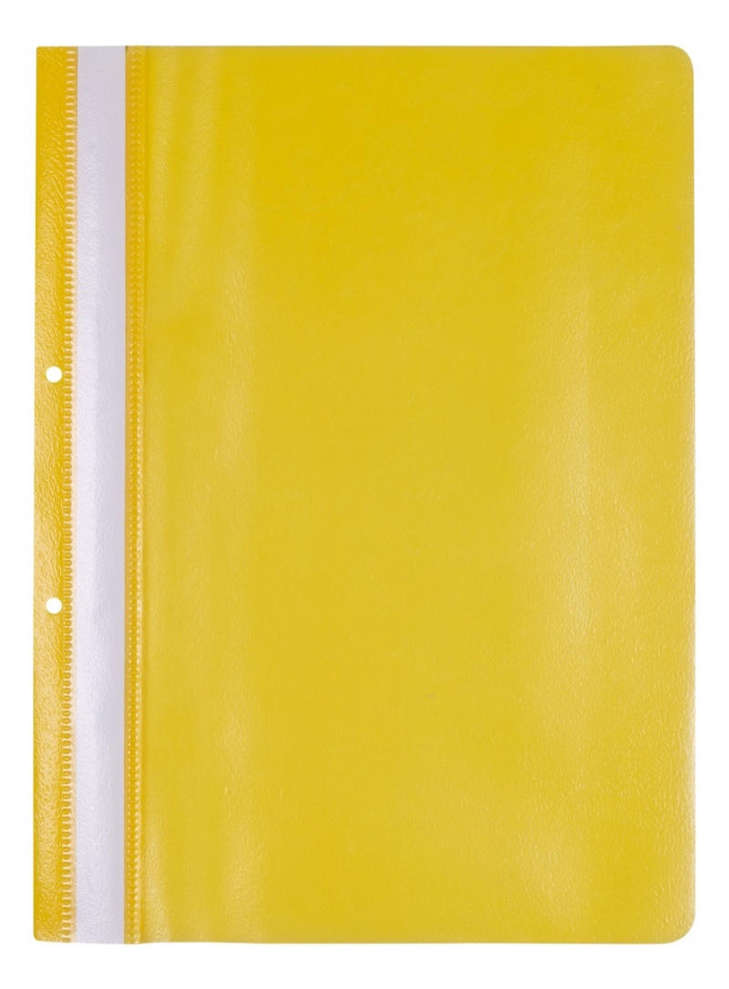 Skoroszyt OFFICE PRODUCTS, PP, A4, 2 otwory, 100/170mikr., wpinany, żółty