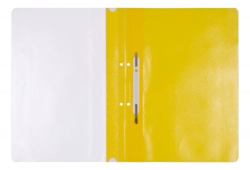Skoroszyt OFFICE PRODUCTS, PP, A4, 2 otwory, 100/170mikr., wpinany, żółty