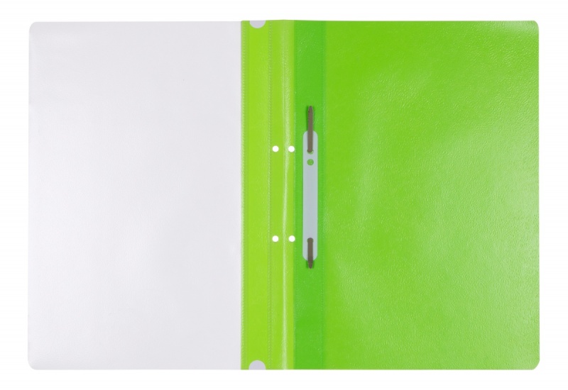 Skoroszyt OFFICE PRODUCTS, PP, A4, 2 otwory, 100/170mikr., wpinany, jasnozielony