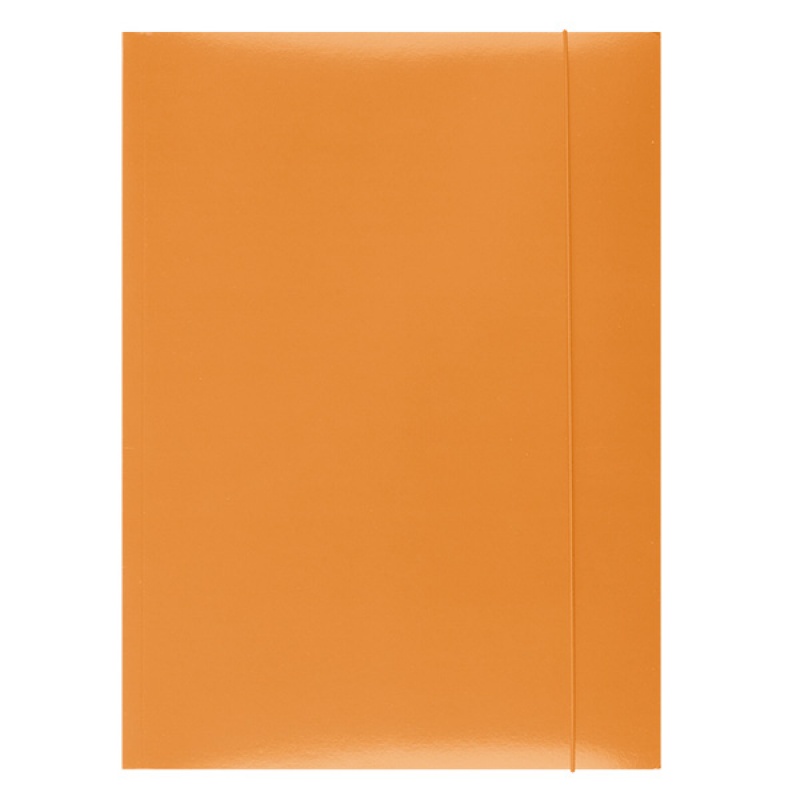 Teczka z gumką OFFICE PRODUCTS, karton, A4, 300gsm, 3-skrz., pomarańczowa
