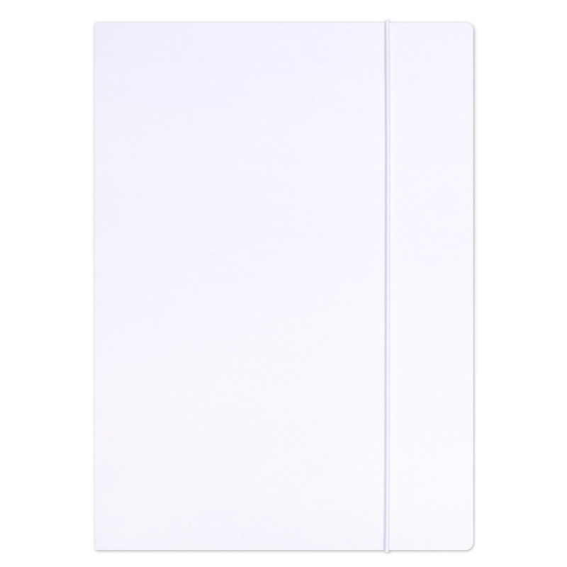 Teczka z gumką OFFICE PRODUCTS Premium, karton, A4, 350gsm, 3-skrz., biała