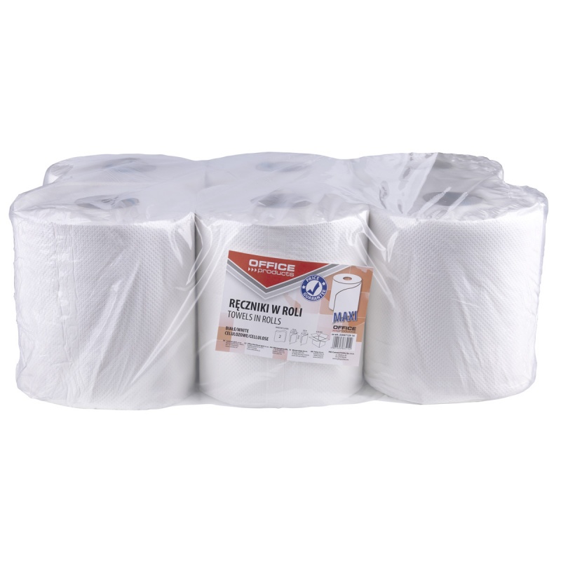 Ręczniki w roli celulozowe OFFICE PRODUCTS Maxi, 2-warstwowe, 120m, 6szt., białe