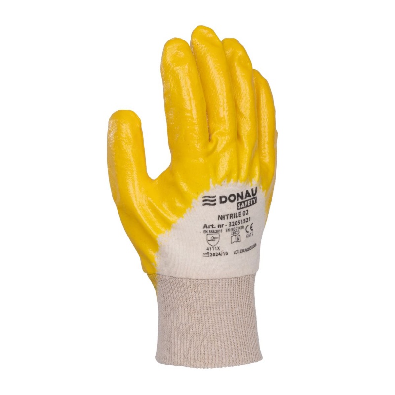Rękawice DONAU SAFETY Nitrile 02, kat. II, rozm. 11, żółte