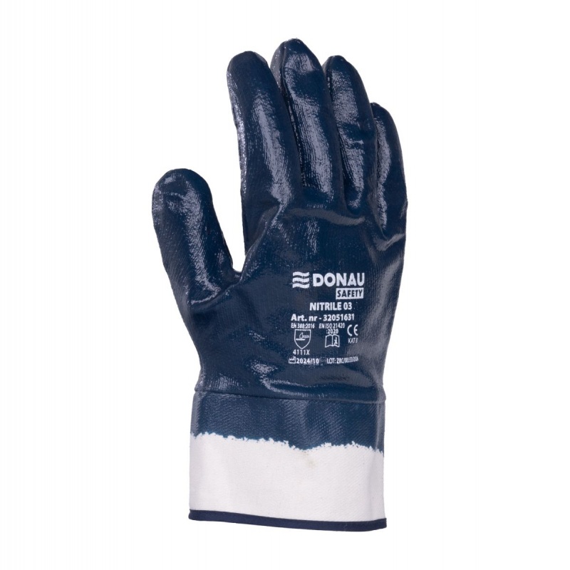 Rękawice DONAU SAFETY Nitrile 03, kat. II, rozm. 10, granatowe
