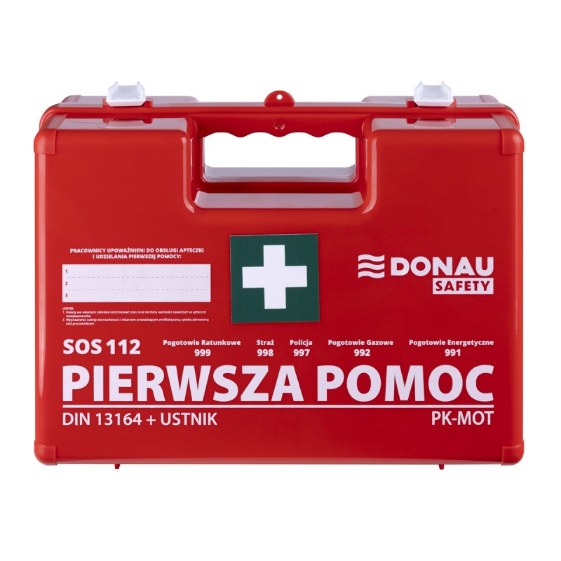 Apteczka DONAU SAFETY, plastikowa, K-10 +A, pomarańczowa