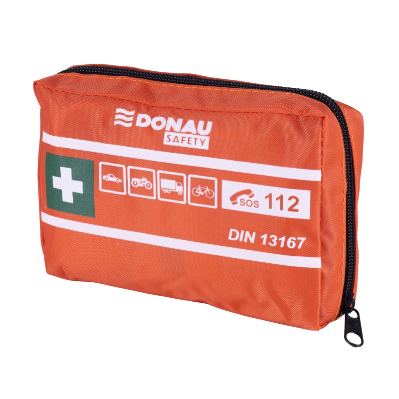 Apteczka samochodowa DONAU SAFETY, materiałowa, DIN MINI, pomarańczowa