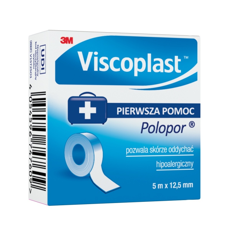 Przylepiec VISCOPLAST Polopor, 5mx12,5mm, rolka, 1szt.