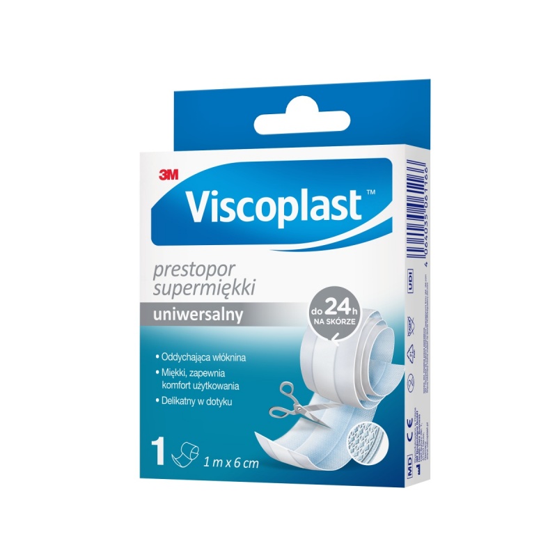 Plaster do cięcia VISCOPLAST Prestopor, supermiękki, 6cmx1m, biały