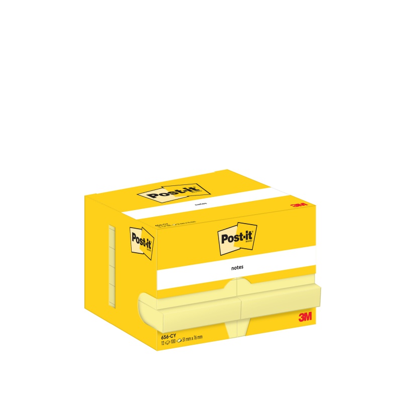 KARTECZKI SAMOPRZYLEPNE POST-IT® (656), 51X76MM, 12X100 KART., ŻÓŁTE
