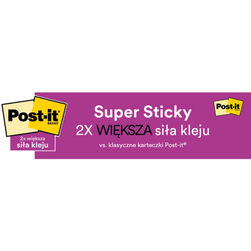 Karteczki samoprzylepne Post-it® Super Sticky XL, CARNIVAL, w linię, 101x101mm, 6x90 kart.