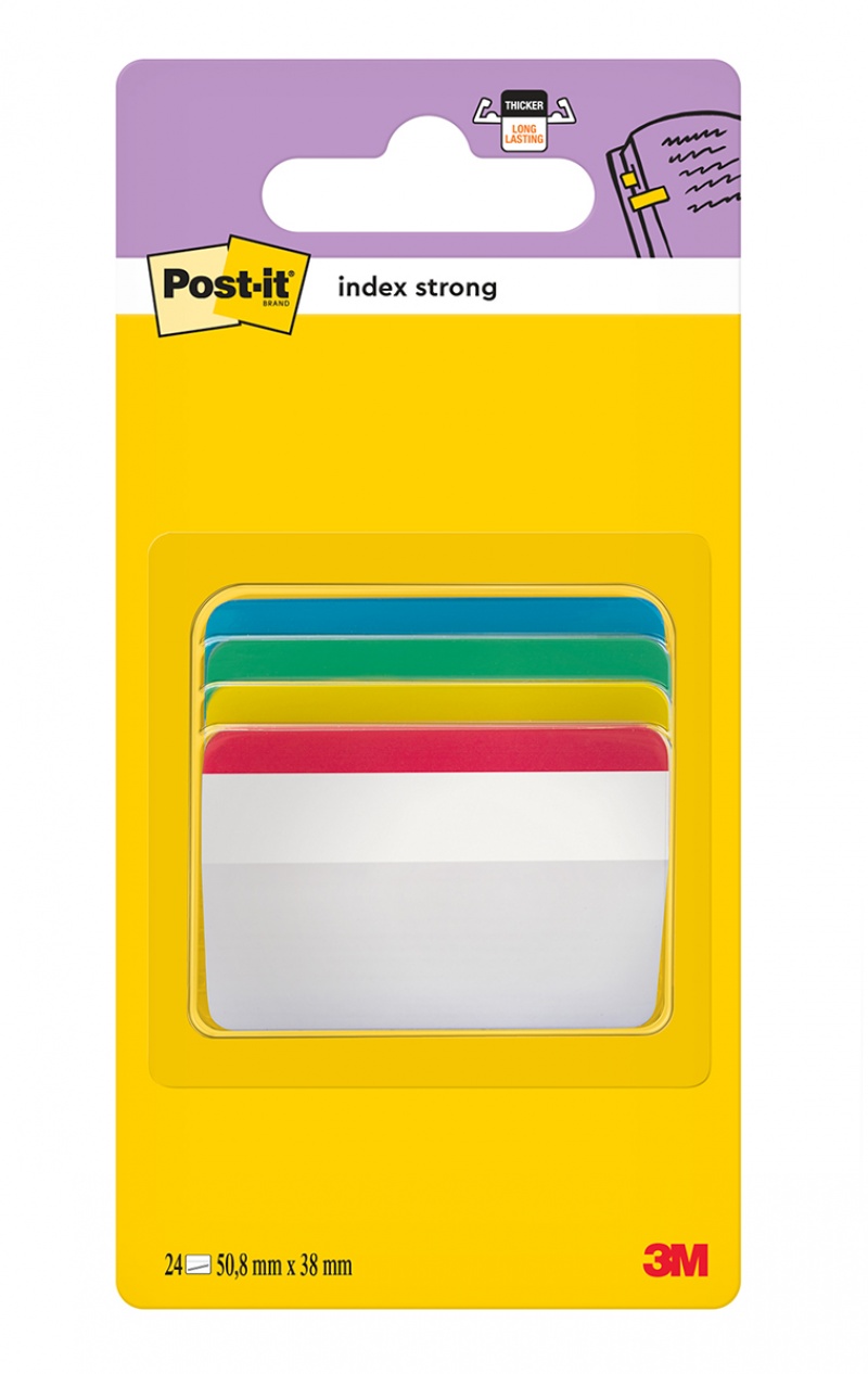 Zakładki indeksujące POST-IT® do archiwizacji (686-A1), PP, wygięte, 50,8x38mm, 4x6 kart., mix kolorów